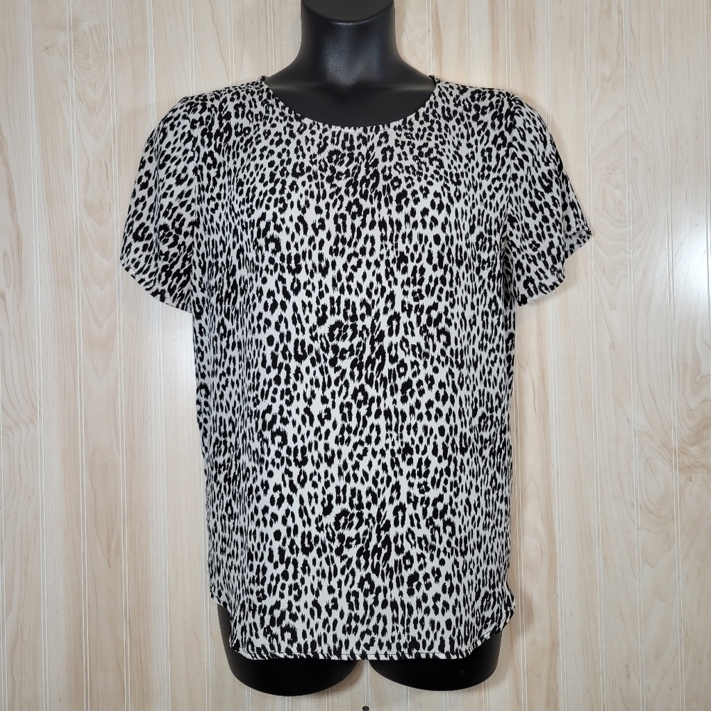 Chelsea & Theodore Animal Print Blouse Sz XL